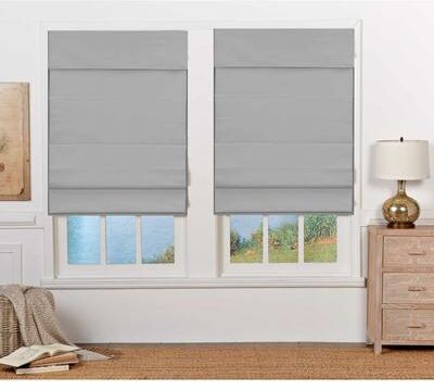 Regal Estate 72-inch Light Grey Insulating Cordless Roman Shade