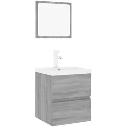 vidaXL Badmöbel-Set Grau Sonoma Holzwerkstoff