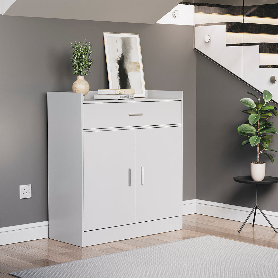 Latitude Run Muskoka Shoe Storage Cabinet Hallway Bedroom Living Room Shoe Storage Unit White