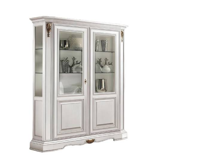 Xlmoebel Vitrine Elegante weiße Anrichte mit Vitrinenschrank für stilvolle Aufbewahrung (1-St., Vitrine) Hergestellt in Europa