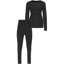 Normani, Damen, Funktionsshirt, Merino Unterwäsche Umstandsmode Set- Langarm-Shirt und Unterhose - 8795 (L), Grau, L