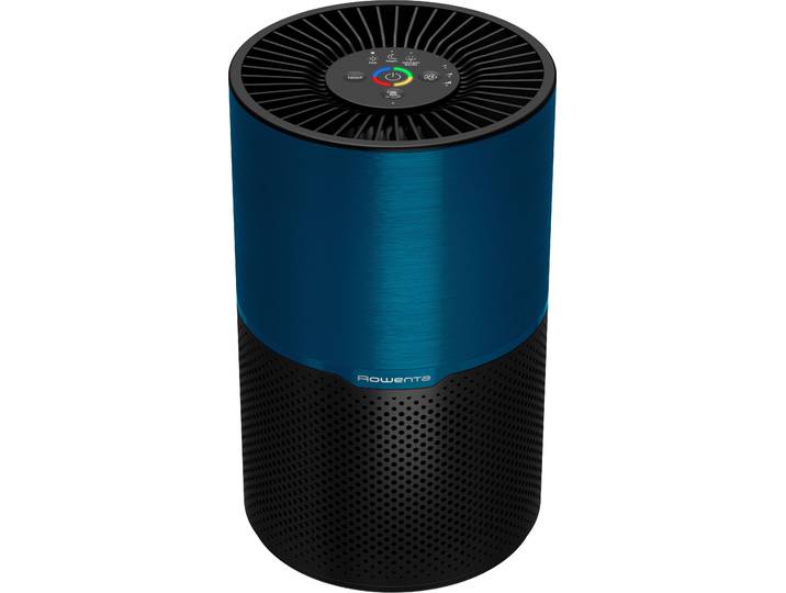 Luftreiniger ROWENTA Pure Air Compact, Echtzeit-Luftqualitätsanzeige , blau (schwarz, blau), B:20,1cm H:33,3cm T:20,1cm, Luftreiniger, Luftreiniger, 3-in-1 Filterung, Energieeffizienter Luftreiniger mit Digitalmotor