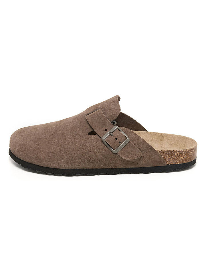 billowy Leder-Clogs in Hellbraun - 41