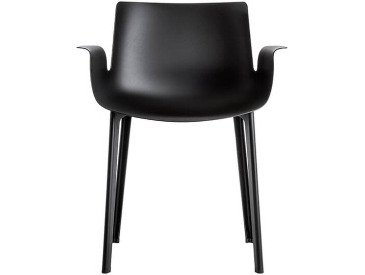 Kartell Armlehn-Stuhl Piuma schwarz, Designer Piero Lissoni, 62x77x54 cm