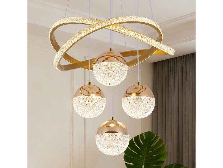 Lustre LED moderne, trois couleurs LED, éclairage nordique pour restaurant, lustre de salon, lampe suspendue, luminaire