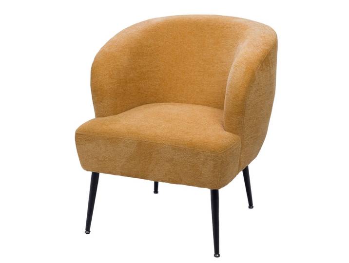 Fauteuil en tissu et métal jaune