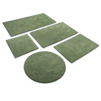 Badematte WECON HOME BASICS "Erik", grün, H:20mm, Baumwolle, Badematten, Badematte, waschbar, rutschfest, sehr weich, strapazierfähig, pflegeleicht