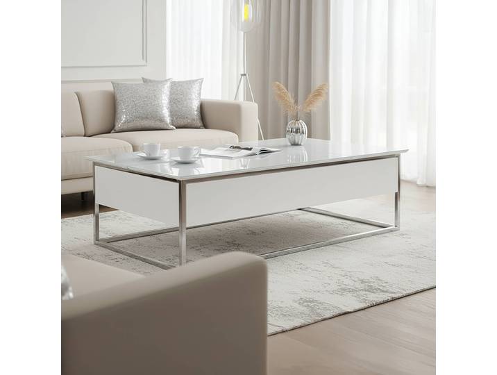 Table basse Spaids 130 x 40 x 80cm Blanc