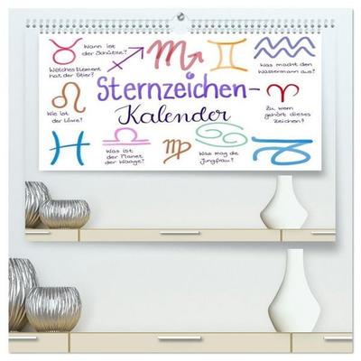 Sternzeichen-Kalender (hochwertiger Premium Wandkalender 2026 DIN A2 quer), Kunstdruck in Hochglanz