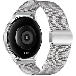 Forcell Strap F-DESIGN FS11 magnetic stailess steel strap for SAMSUNG Watch 22 mm silver (22 mm, stainless steel (braided)), Uhrenarmband, Silber