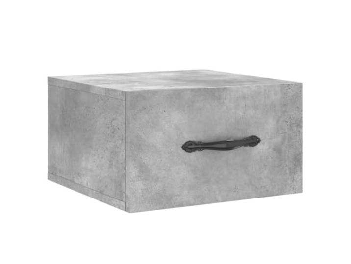 KUPTYERFG Wand-Nachttisch Betongrau Holzwerkstoff 35x35x20 cm Platzsparender schwebender Nachtschrank fürs Schlafzimmer in Beton-Optik mit praktischer Abstellfläche.