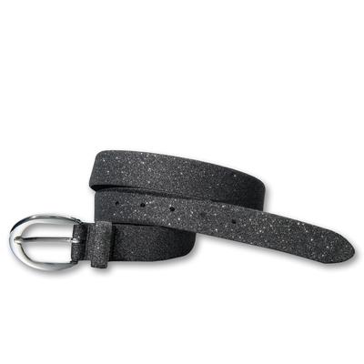 Ledergürtel SILBERGIFT "Ledergürtel mit reflektierenden Glanzpartikeln", Damen, Gr. 105, anthrazit, Rindsleder, Gürtel Ledergürtel