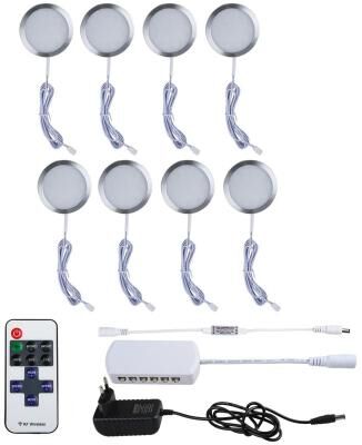 Uplift Picks 12V Under Cabinet LED Lights With Remote Control 8 Pcs neutral White (4500k) eu
