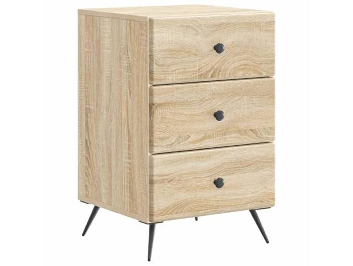 LMTYOENFG Nachttisch 3 Schubladen 43x41x66,5 cm Sonoma-Eiche Kompakte Nachtkommode mit Stauraum für das Schlafzimmer oder Wohnzimmer, formstabil und zeitlos gestaltet.