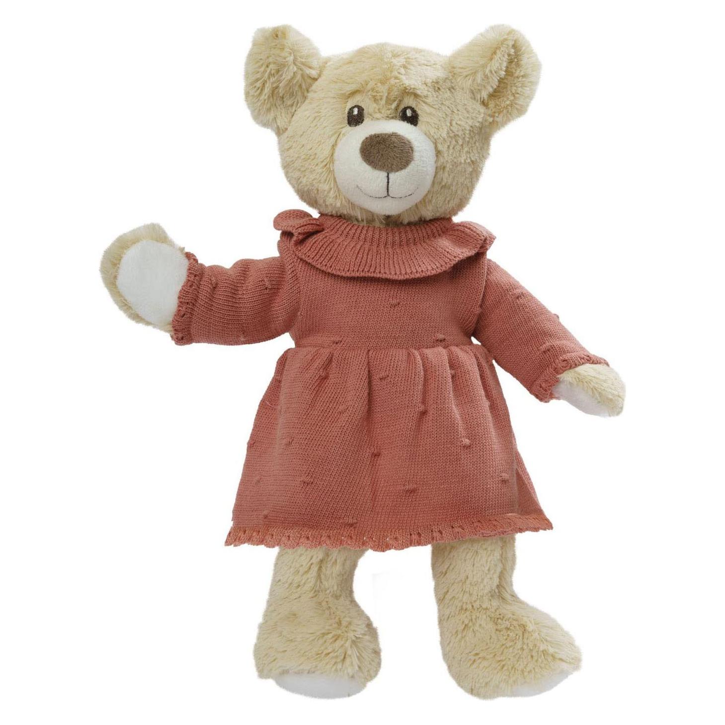 Heless Puppen-Strickkleid aus 100 % Bio-Baumwolle, pfirsich, Gr. 28-35 cm (1490)