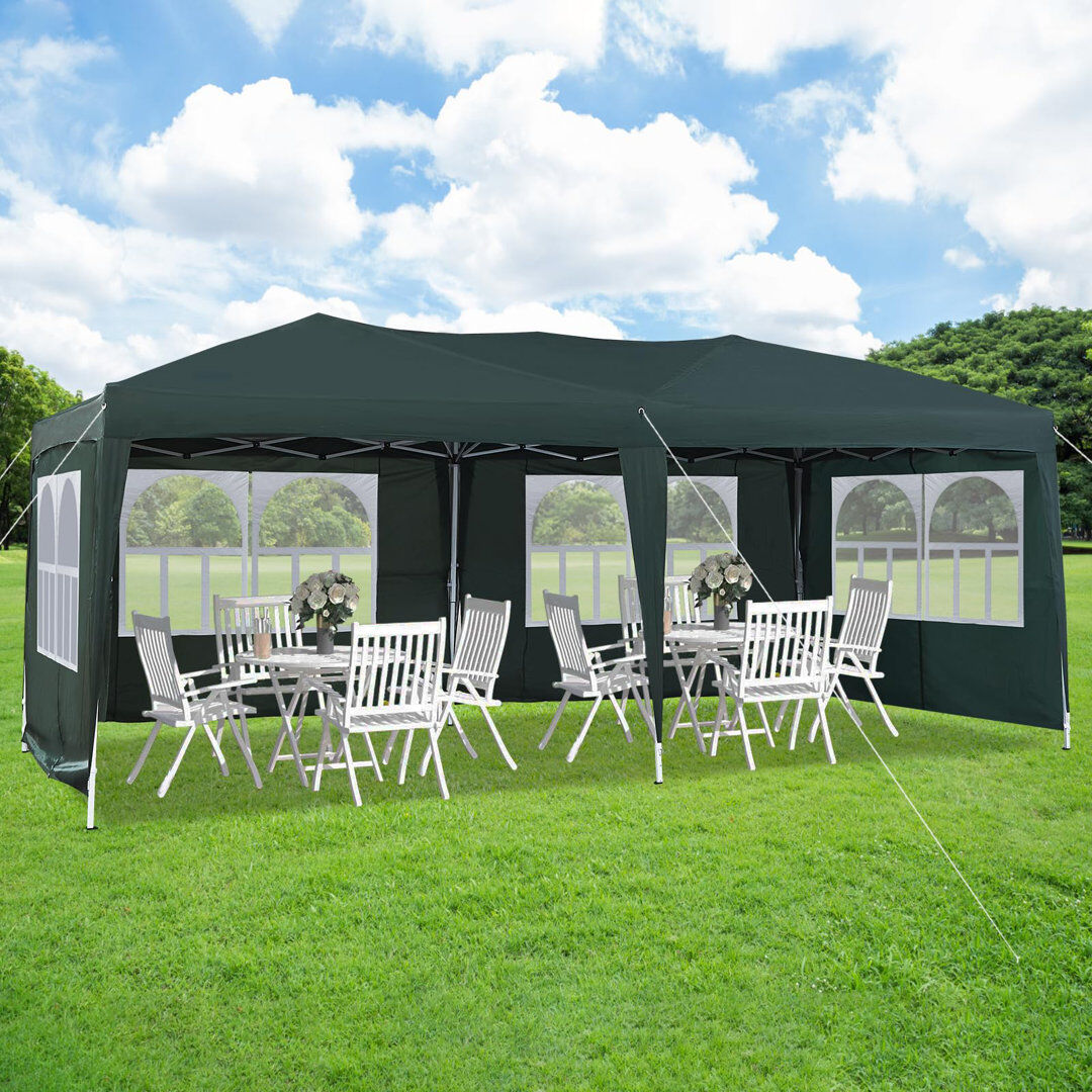Dakota Fields Asse 6m x 3m Metal Pop Up Gazebo Green 590cm W X 300cm D X 250cm H