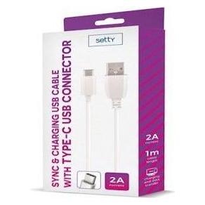 Setty Cable Universal USB Type-C Cable 1m 2A White (1 m) (70411018)