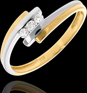 Edenly Kostbarer Kokon - Zweireihige Trilogie - WeiÃŸ- und Gelbgold - 18 Karat