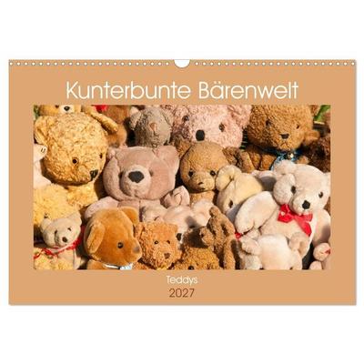 Kunterbunte Bärenwelt - Teddys (Wandkalender 2027 DIN A3 quer), CALVENDO Monatskalender