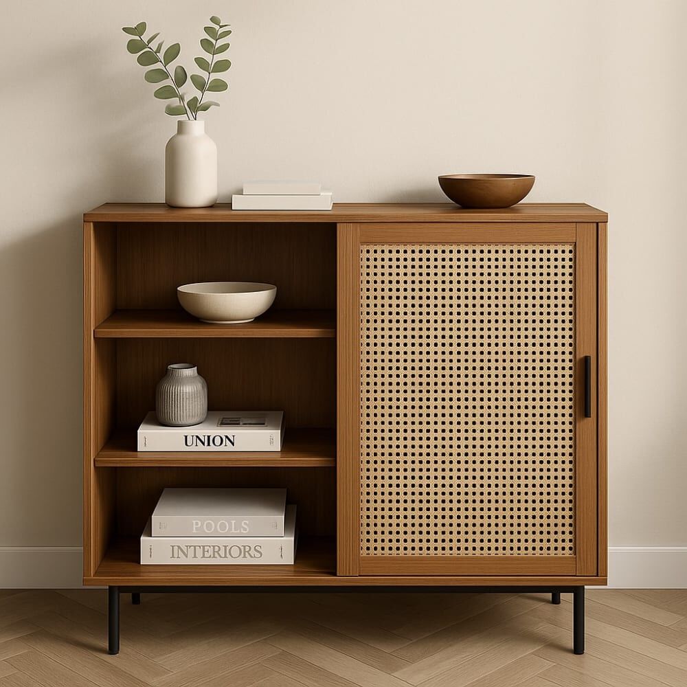Urban Meuble Meuble de rangement d entrée en bois avec étagères Marron 100x90x37cm