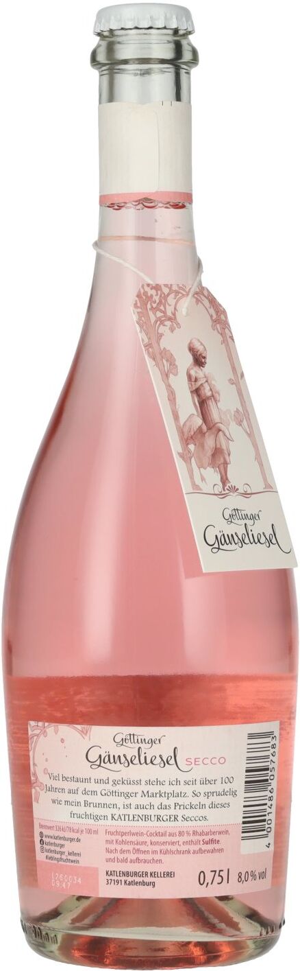 Katlenburger Göttinger Gänseliesel Rhabarber Secco 8% Vol. 0,75l