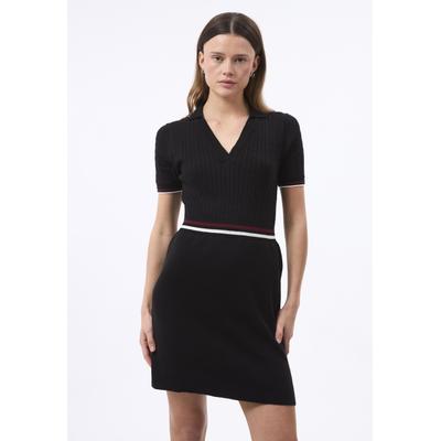 Polokleid FELIX HARDY "Kleid", Damen, Gr. L, Normalgrößen, schwarz, 50% Baumwolle, 50% Polyacryl, Kleider