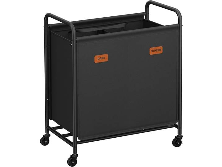 SONGMICS HOME Wäschekorb Songmics mit Rädern 140 l Schwarz - Wäschekorb