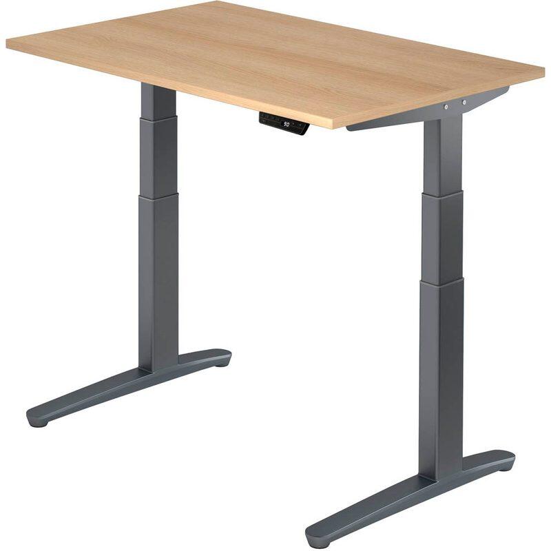 HAMMERBACHER VXBHM12/E/GG höhenverstellbarer Schreibtisch 65,0 - 130,0 cm Eiche / grafit