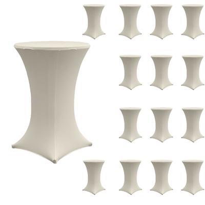 Baumarktplus TRUTZHOLM 15x Stehtischhusse Tischdecke Husse Bistrotisch Partytisch Stretch 60 cm beige