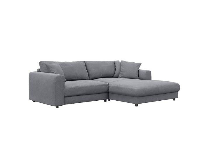 Ecksofa mit Longchair Grau/Grau Webstoff Saia 238cm Longchair davorstehend rechts Modern