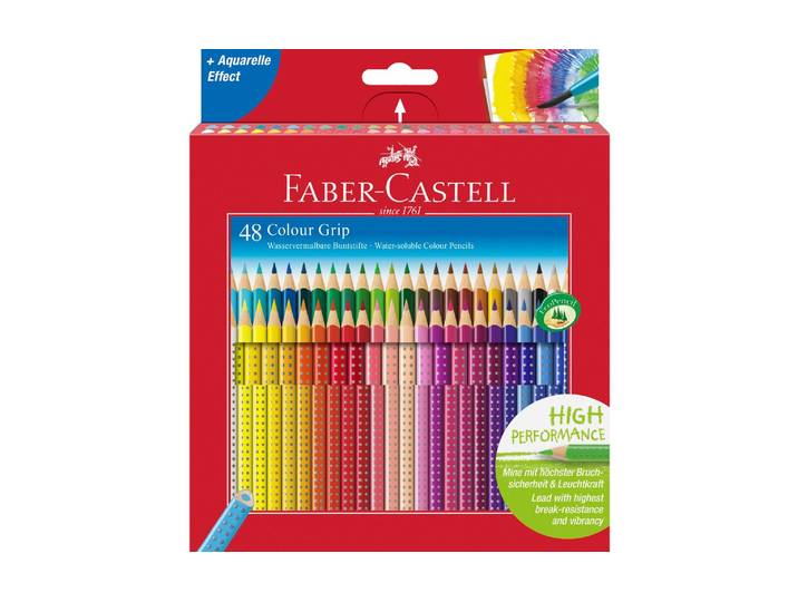 Buntstift FABER-CASTELL Colour Gri , bunt, Holz, Stifte, Buntstift, Wasservermalbar