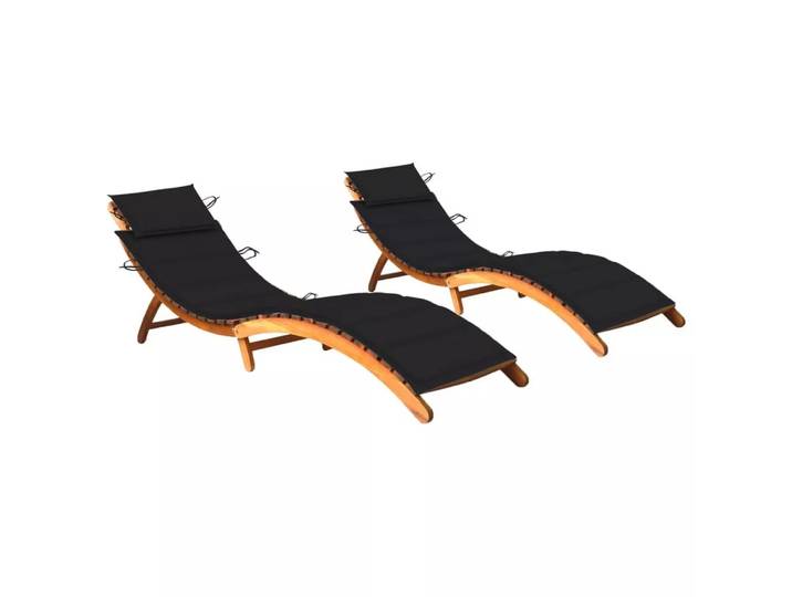 VidaXL - Sonnenliege akazienholz, One Size, Schwarz