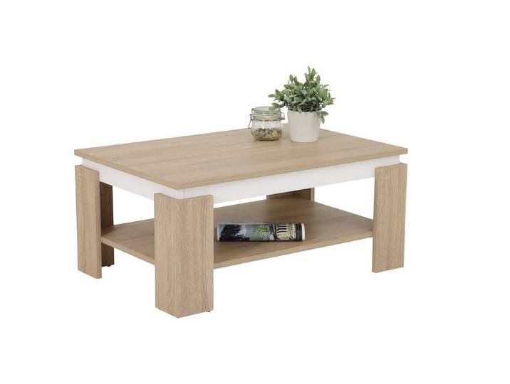 PREISBRECHER Couchtisch TIM II, in Eiche/weiß. Abmessungen (BxHxT) 90x40x60 cm