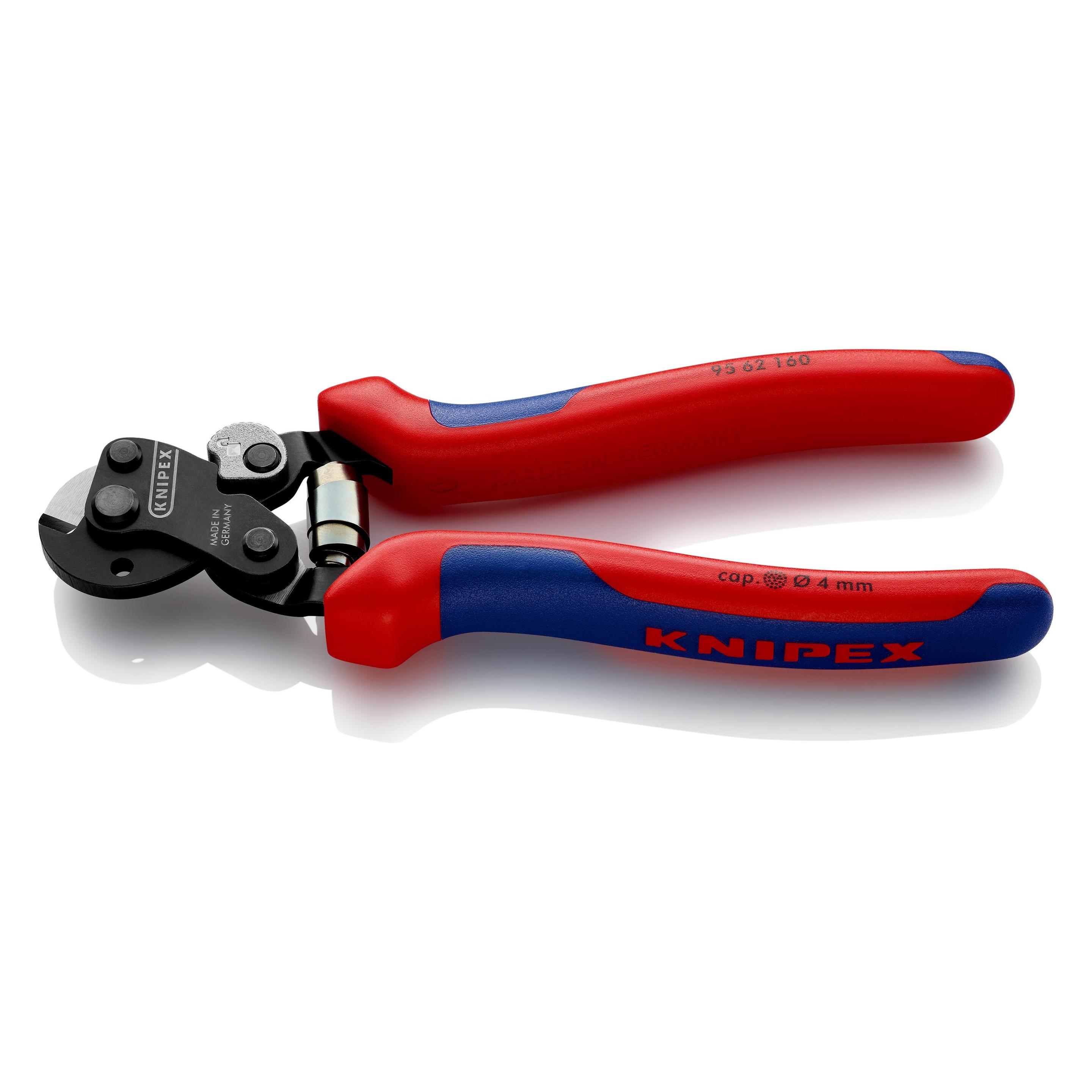 Knipex Drahtseilscheren, auch für hochfeste Drahtseile (203 mm) (95 62 160 SB)