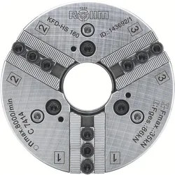 Röhm, Zubehör Maschine, Kraftspannfutter KFD-HS 110, 3-Backen, Kreuzversatz, ISO 702-I