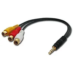 Lindy 35539 Composite-Video-Kabel 0,25 m 3.5mm 3 x RCA Schwarz