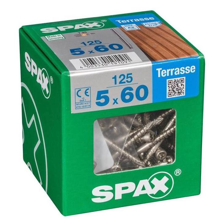 Spax DECK STAINLESS 5X60 TX 125 PCS. (125 Schrauben pro Stück) (4507000500606)