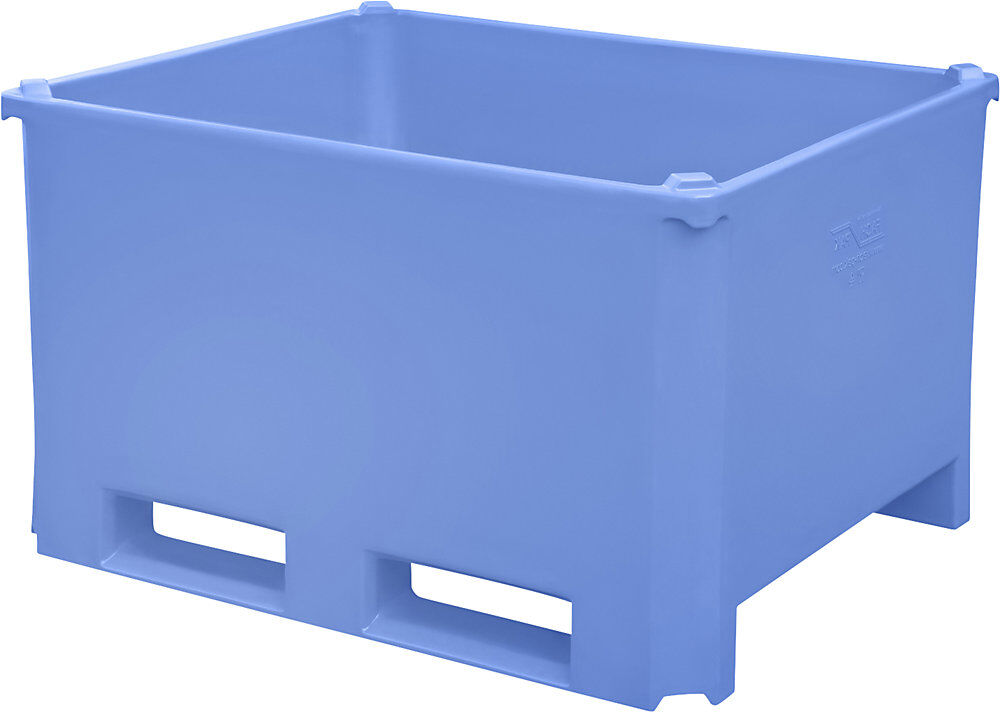 kaiserkraft Isolierter Container, Form A, Inhalt 605 l, LxBxH 1200 x 1000 x 760 mm, blau