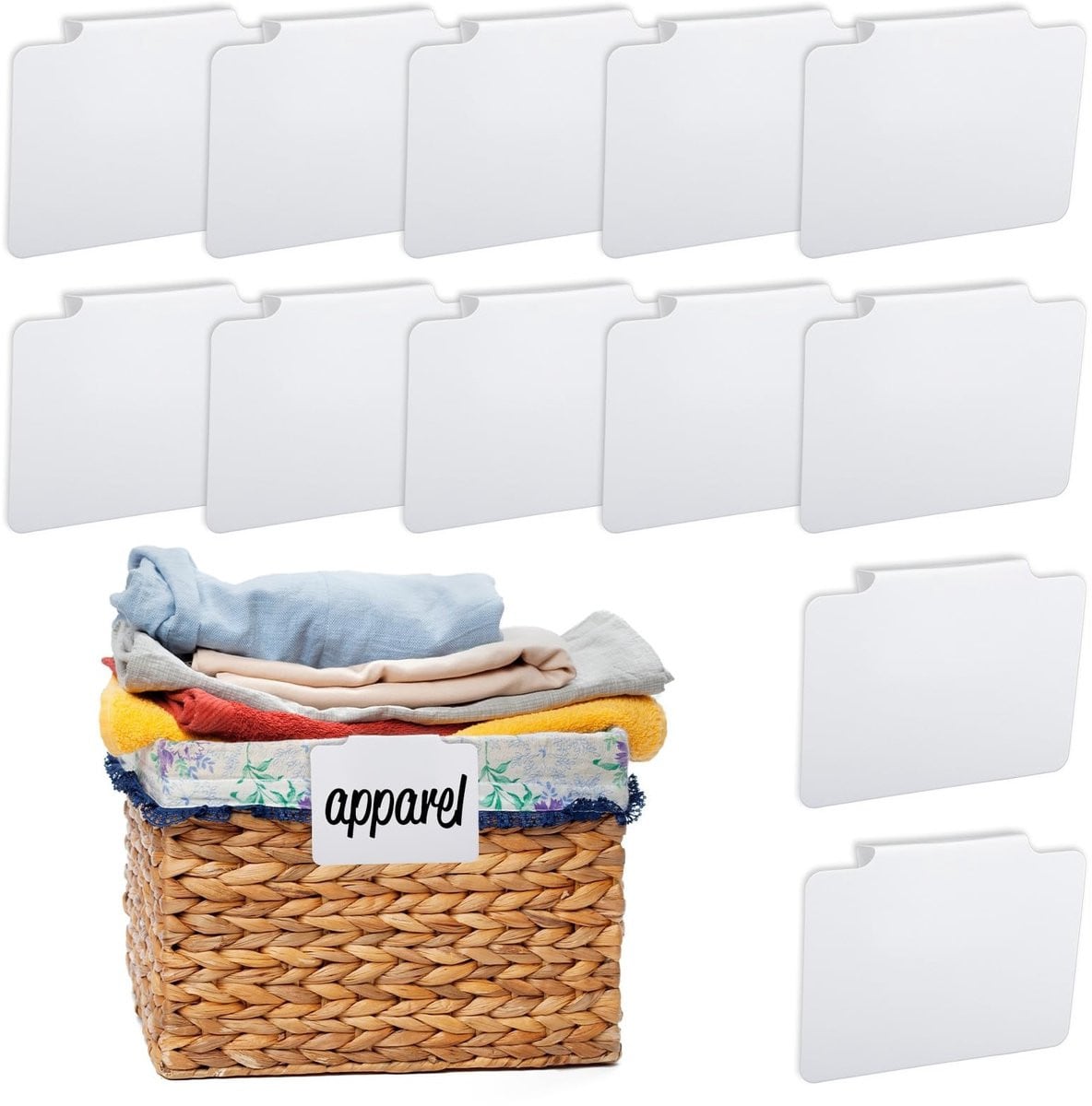 Dailygoods Afneembare Clip Etikettenhouder Set van 12