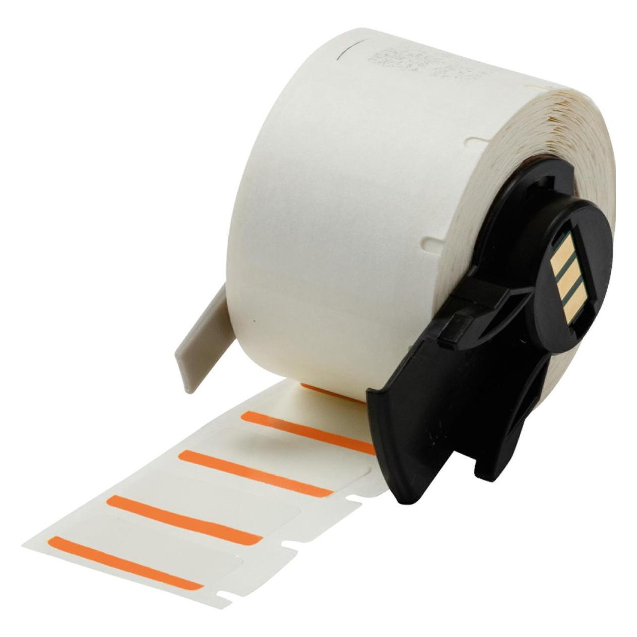 Brady M6-17-494-OR, Polyester, Weiss/Orange, glänzend, 25.40 x 12.70 mm, permanent (500 E.) (M6-17-494-OR)