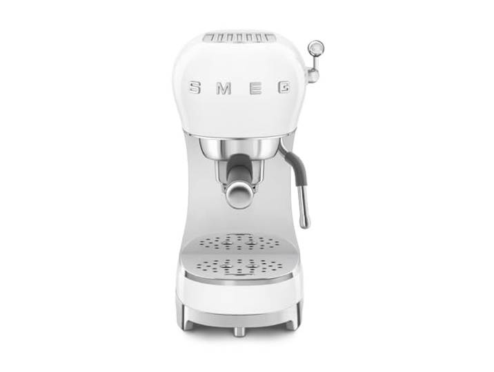 Smeg, Espresso-Kaffeemaschine ECF02WHEU, Cappuccino-Dampfunktion, Thermoblock, großes Tassengehäuse und Doppelkaffeefunktion, 1 L Wassertank, benutzerfreundliches Bediensystem, 1350 W, Weiß