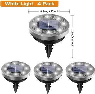 Smart Shopping Spot Solar Ground Lights Waterproof Outdoor Auto On Off LED Pathway Lights white
