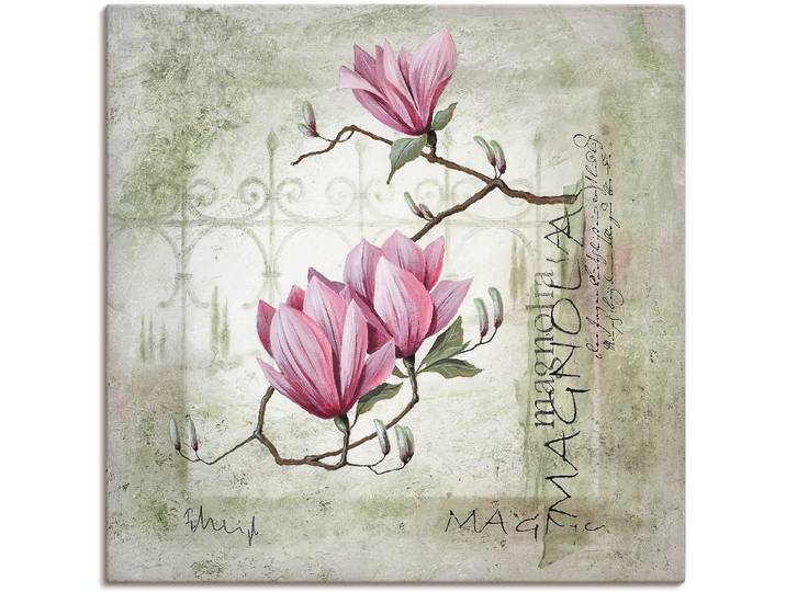 Wandbild ARTLAND Pinke Magnolie , pink (farbe bild(er): pink), B:30cm H:30cm, Bilder, Wandbild, als Leinwandbild, Poster in verschied. Grössen