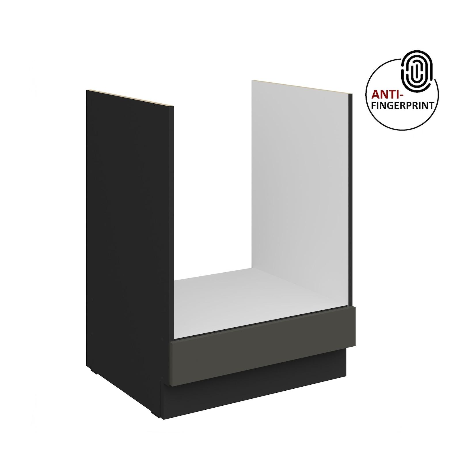 Küchen Herdschrank 60 Küche ARIA Graphite matt Anti Fingerprint Küchenzeile