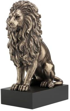 Unicorn Studio 8.86 in H Lion Sitting on Plinth Figurine Poly Resin