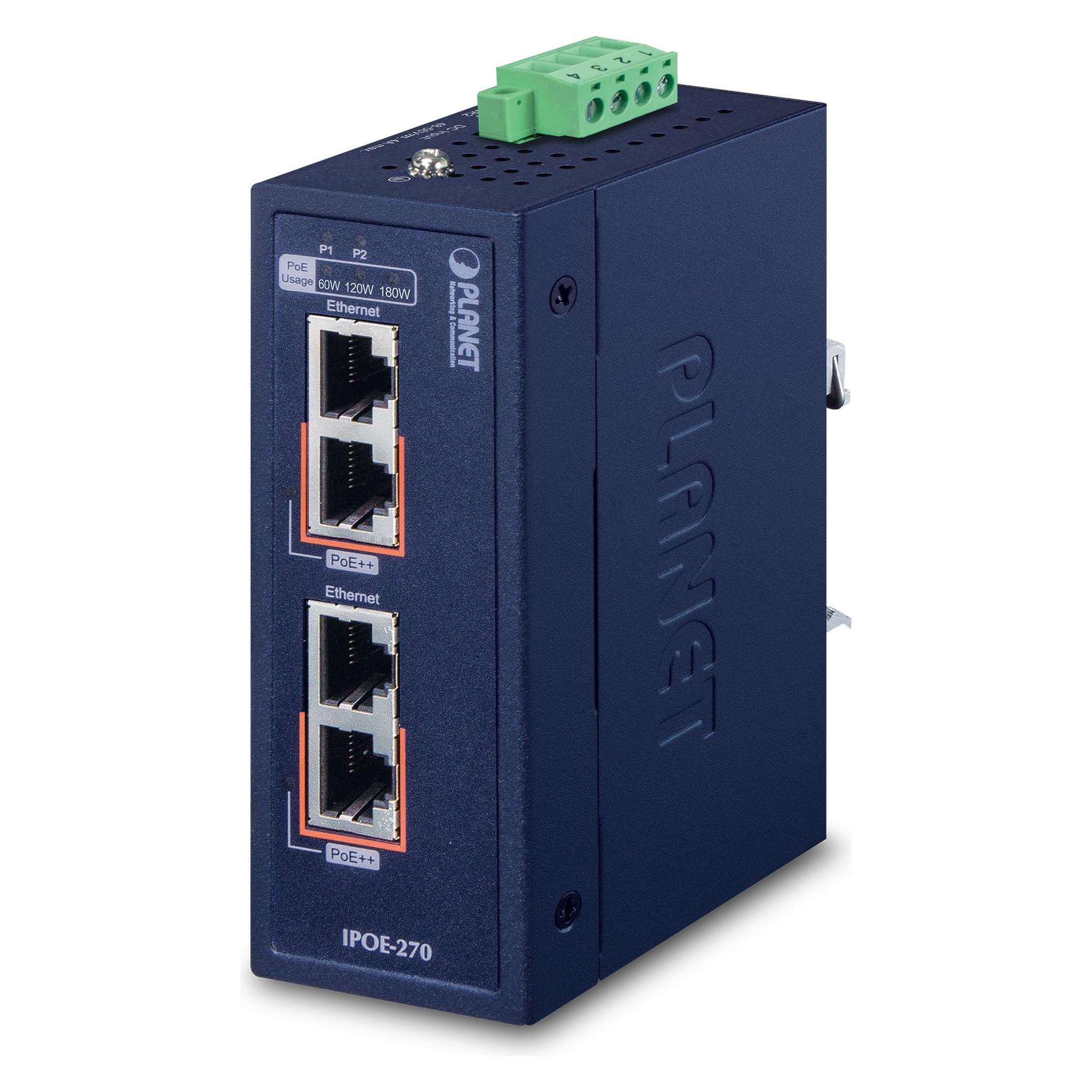 Planet IP30 Industrial 2-Port (4 Ports) (IPOE-270-12V)