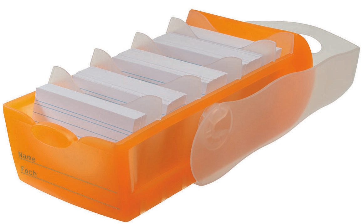 HAN Croco Karteikasten DIN A8 500 Karteikarten orange 998-613D