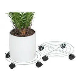 Relaxdays Pflanzenroller 2er Set Schwarz,Silber