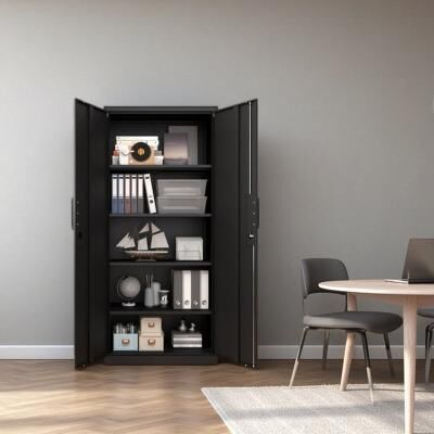 VIVIADORE Metal Storage Cabinet with Locking Double Doors,4 Adjustable Shelves for Home Office, Archive Room and Workspace