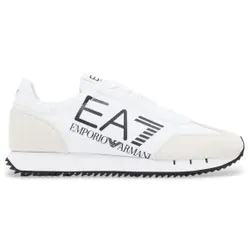 EA7 Unisex. 7X000541_AF18609 Vintage Turnschuhe Weiß (42), Schwarz, Stoff, Wohnung, Schnürsenkel, Sportlich